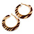 Trendy Light Caramel/ Brown Animal Print Acrylic Hoop Earrings In Gold Tone - 43mm Diameter - Medium - view 5