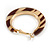 Trendy Light Caramel/ Brown Animal Print Acrylic Hoop Earrings In Gold Tone - 43mm Diameter - Medium - view 7