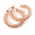 35mm Medium Spiral Hoop Earrings In Rose Gold Tone Metal - view 5