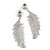 Silver Tone Clear Crystal Delicate Feather Drop Earrings - 50mm Long - view 3
