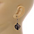 Black Shell Bead Drop Earrings In Silver Tone - 50mm Long - view 3