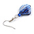 Blue Shell Bead Drop Earrings In Silver Tone - 50mm Long - view 5