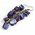 Blue Purple Shell Composite Cluster Dangle Earrings in Silver Tone - 70mm L - view 5