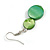 Green Double Shell Drop Earrings In Silver Tone - 50mm Long - view 5