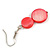 Red Double Shell Drop Earrings In Silver Tone  - 50mm Long - view 4