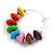 30mm Multicoloured Wood Bead Hoop Earrings In Silver Tone - view 3