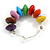 30mm Multicoloured Wood Bead Hoop Earrings In Silver Tone - view 4