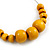 50mm Diameter Yellow Wood Bead Hoop Drop Earrings In Silver Tone - 75mm Long - view 3