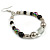 Black/ White/ Transparent Ceramic/ Glass Bead Hoop Earrings In Silver Tone - 80mm Long - view 5