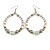 White/ Silver/ Transparent Ceramic/ Glass Bead Hoop Earrings In Silver Tone - 80mm Long - view 3