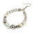 White/ Silver/ Transparent Ceramic/ Glass Bead Hoop Earrings In Silver Tone - 80mm Long - view 4