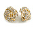 Gold Tone Crystal Knot Clip On Earrings - 20mm D