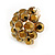 Bronze Crystal Floral Clip On Earrings In Gold Tone - 20mm D - view 4