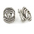 Trendy Triple Circle Clear Crystal Clip On Earrings In Silver Tone - 20mm Tall - view 4