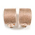 C Shape Textured Clip On Earrings In Rose Gold Tone - 20mm Tall - view 3