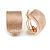 C Shape Textured Clip On Earrings In Rose Gold Tone - 20mm Tall - view 4