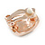 C Shape Textured Clip On Earrings In Rose Gold Tone - 20mm Tall - view 6