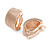 C Shape Textured Clip On Earrings In Rose Gold Tone - 20mm Tall
