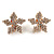 Statement Cler Crystal Floral Clip On Earrings In Rose Gold Tone Metal - 22mm Diameter - view 7