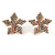 Statement Cler Crystal Floral Clip On Earrings In Rose Gold Tone Metal - 22mm Diameter - view 6