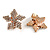 Statement Cler Crystal Floral Clip On Earrings In Rose Gold Tone Metal - 22mm Diameter - view 3