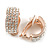 C-Shape Clear Crystal Clip-on Earrings In Rose Gold Tone Metal - 20mm Tall - view 4