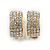 C-Shape Clear Crystal Clip-on Earrings In Gold Tone Metal - 20mm Tall - view 3
