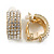 C-Shape Clear Crystal Clip-on Earrings In Gold Tone Metal - 20mm Tall - view 4