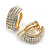 C-Shape Clear Crystal Clip-on Earrings In Gold Tone Metal - 20mm Tall - view 5