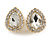 Clear Crystal Teardrop Clip On Earrings In Gold Tone - 22mm Tall - view 3