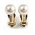 10mm D Classic Faux Pearl Clip On Earrings In Gold Tone - view 3