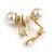 10mm D Classic Faux Pearl Clip On Earrings In Gold Tone - view 5
