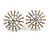 Christmas Clear Crystal Snowflake Stud Earrings In Silver Tone - 25mm Diameter - view 3