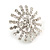 Christmas Clear Crystal Snowflake Stud Earrings In Silver Tone - 25mm Diameter - view 4