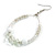 Snow White/ Transparent Ceramic/ Glass Bead Hoop Earrings In Silver Tone - 70mm Long - view 4