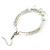 Snow White/ Transparent Ceramic/ Glass Bead Hoop Earrings In Silver Tone - 70mm Long - view 5