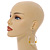 Lemon Yellow/ Lemonad Yellow/ Transparent Ceramic/ Glass Bead Hoop Earrings In Silver Tone - 70mm Long - view 2