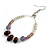 Lavender/ Plum/ Transparent Ceramic/ Glass Bead Hoop Earrings In Silver Tone - 70mm Long - view 4