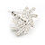 Clear Crystal Faux Pearl Snowflake Stud Earrings In Silver Tone - 20mm Diameter - view 7