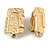 Square Hammered Clip On Earrings In Matte Gold Tone - 25mm Tall - view 4