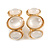 C-Shape Triple Cat Eye Clip On Earrings In Gold Tone - 20mm Tall - view 5