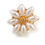 Romantic Faux Pearl Daisy Clip On Earrings In Gold Tone - 25mm Diameter - view 5
