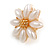 Romantic Faux Pearl Daisy Clip On Earrings In Gold Tone - 25mm Diameter - view 6