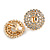 Clear Crystal Wreath Clip On Earrings In Gold Tone - 22mm Diameter - view 4