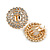 Clear Crystal Wreath Clip On Earrings In Gold Tone - 22mm Diameter - view 5