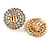 Clear and AB Crystal Wreath Clip On Earrings In Gold Tone - 22mm Diameter - view 5