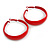 Large Red Enamel Hoop Earrings - 50mm Diameter - view 3