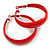 Large Red Enamel Hoop Earrings - 50mm Diameter - view 4