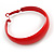 Large Red Enamel Hoop Earrings - 50mm Diameter - view 5