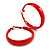 Large Red Enamel Hoop Earrings - 50mm Diameter